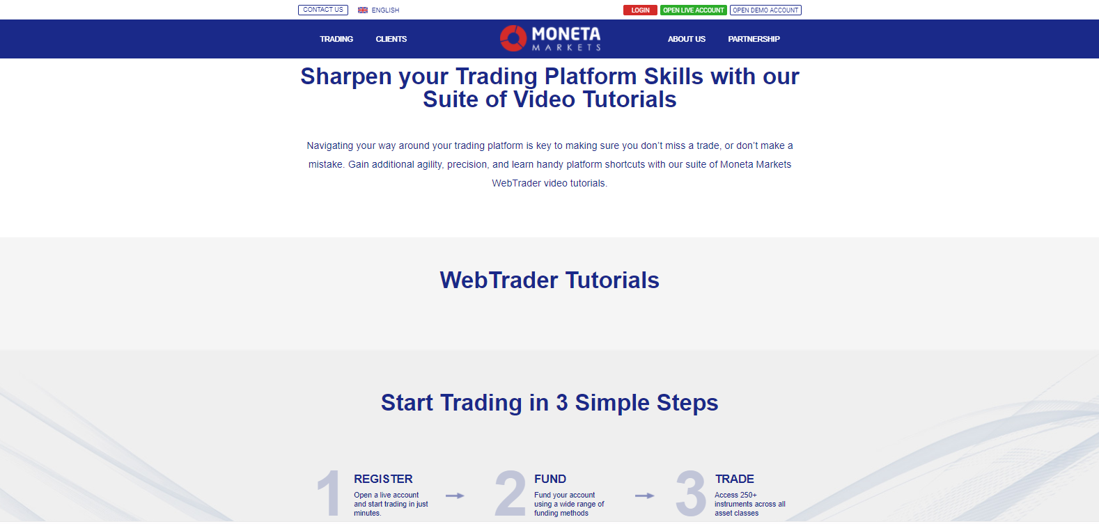 Moneta Markets education section